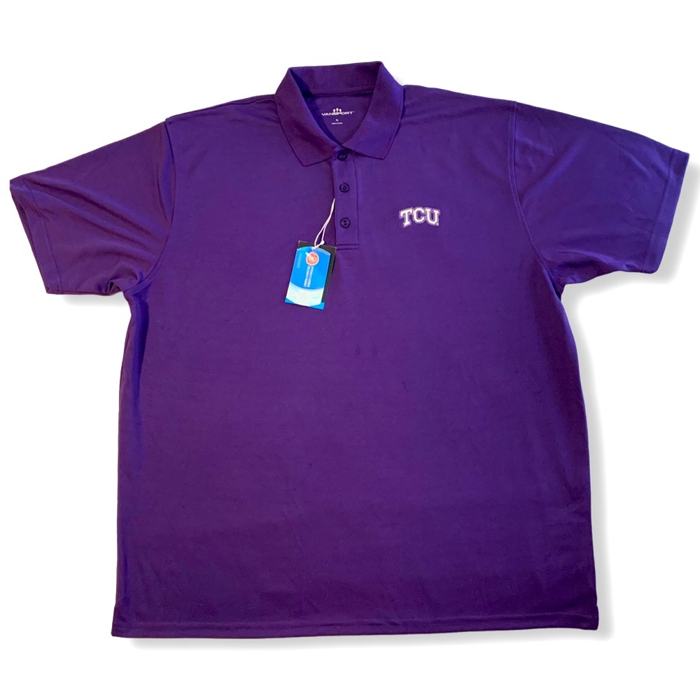 NWT TCU Horned Frogs Short Sleeve Men’s Polo Shirt XL